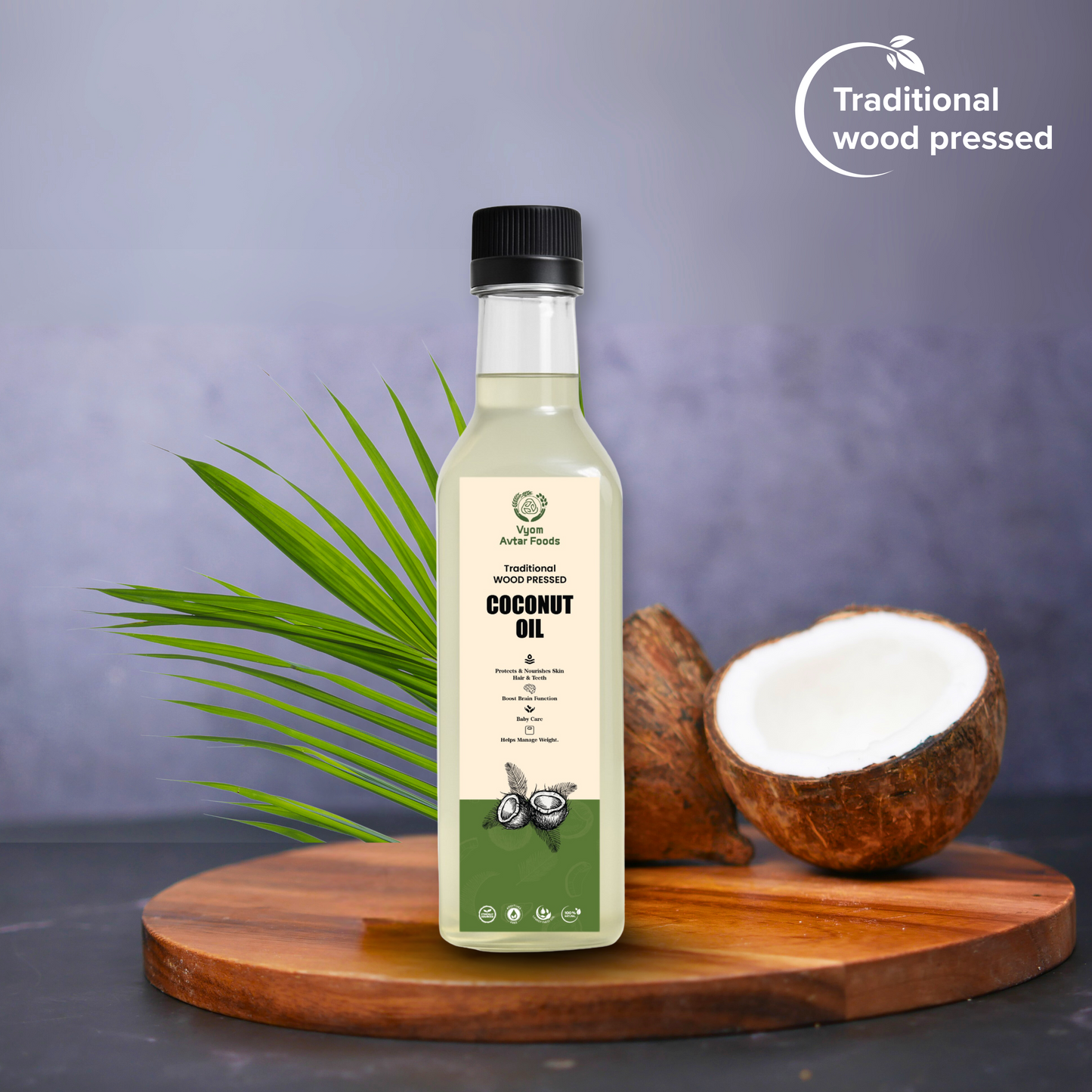 Wood Pressed Coconut Oil