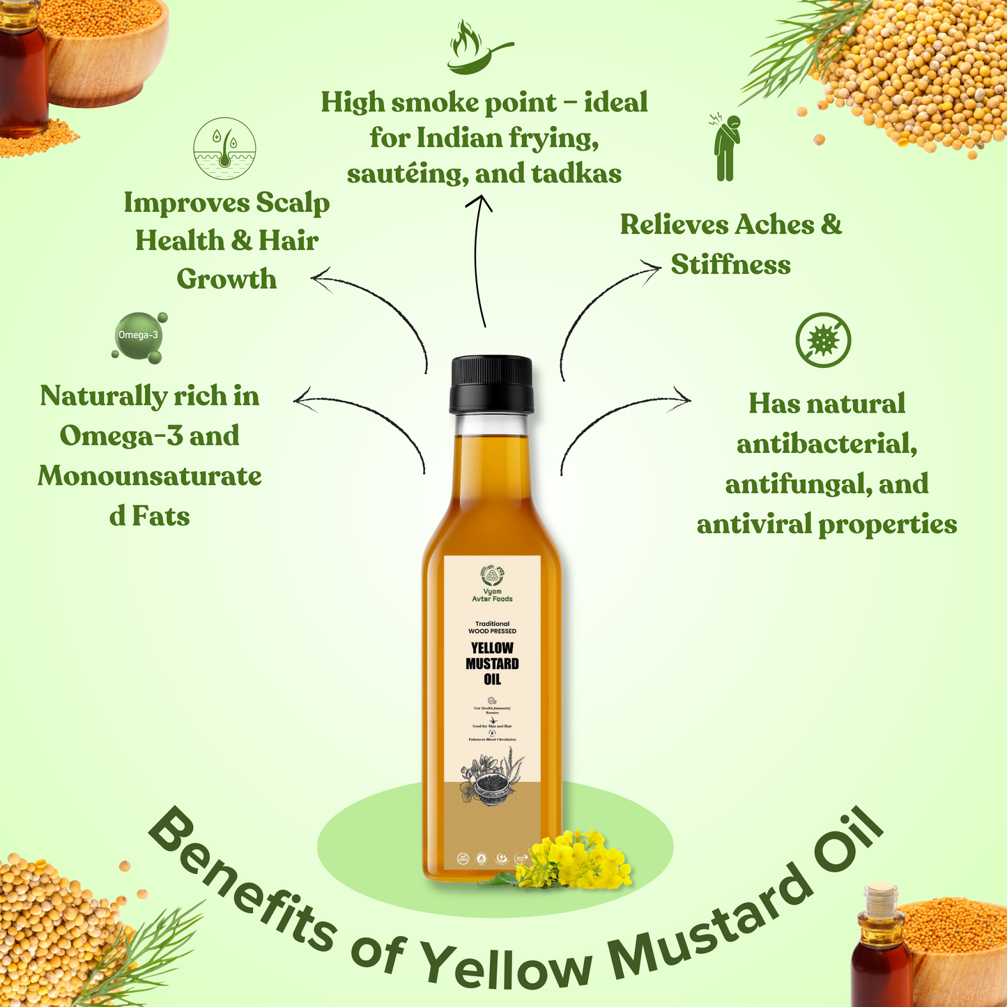 Wood Pressed Yellow Mustard Oil
