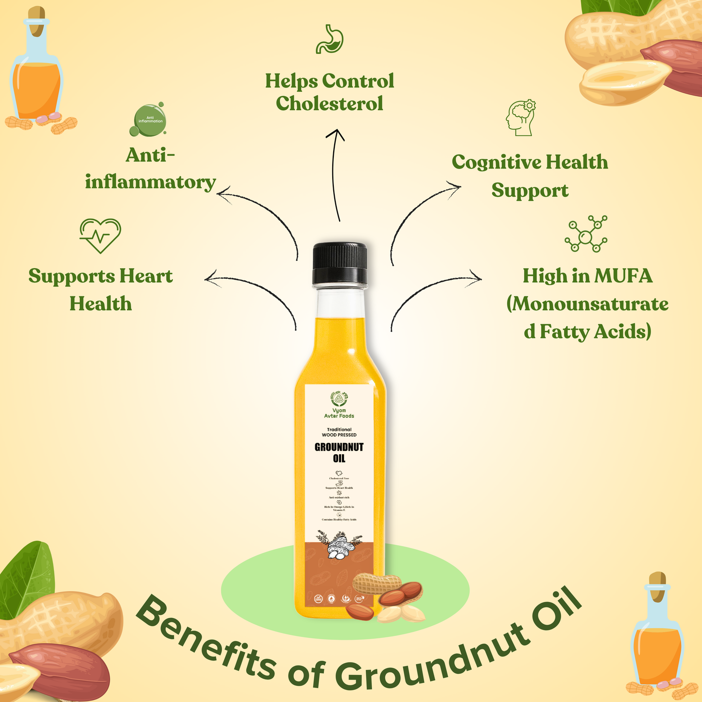 Wood Pressed GroundNut Oil